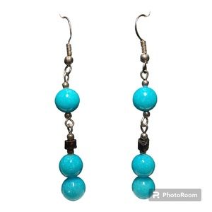 3/$15 Handmade Vintage Jewelry Beaded Earrings Turquoise Never Worn